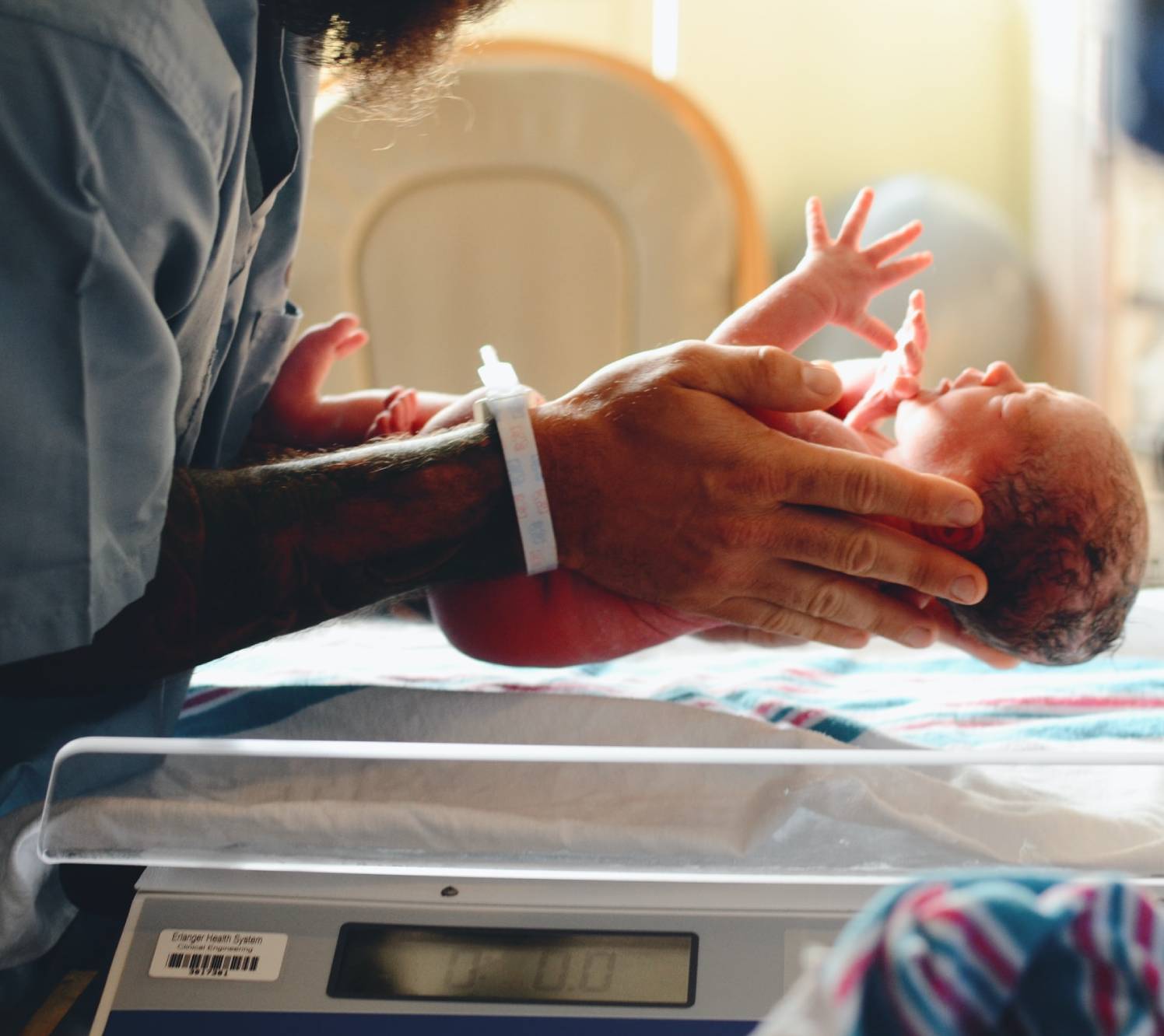 A newborn in the first moments of life at Shobha